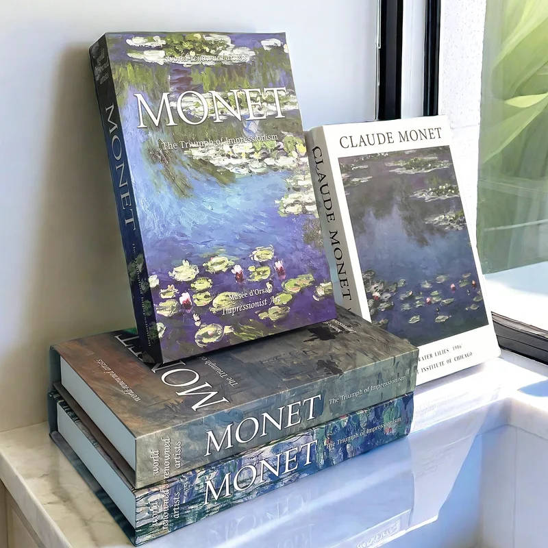 바우하우스 장식 책 오픈 럭셔리 가짜 책 보관 상자 홈 장식 Matisse Boho Monet 커피 테이블 선반 인테리어 장식