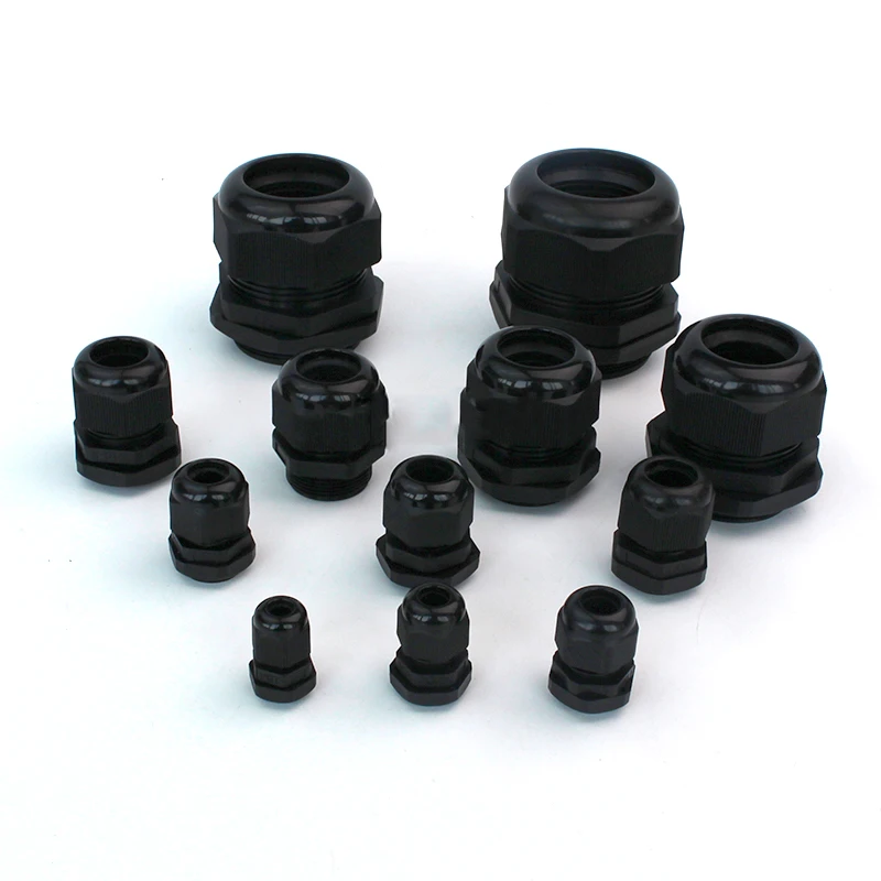 1/2/5/10pcs 방수 케이블 글 랜드 케이블 항목 IP68 PG7-PG36 흰색/검정색 나일론 플라스틱 커넥터 조인트