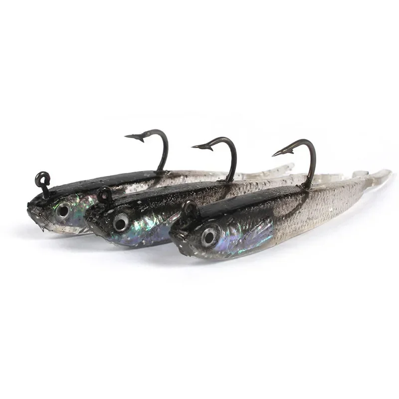 5Pcs 소프트 루어 7cm/6g 분할 꼬리 리드 물고기 Swimbaits 후크와 바닷물에 대 한 실리콘 인공 낚시 미끼