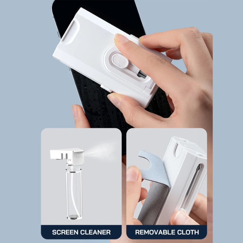 컴퓨터 키보드 클리너 브러시 이어폰 청소 펜, 헤드셋, iPad 휴대폰 청소 도구, 키캡 풀러, 8 in 1 청소 키트