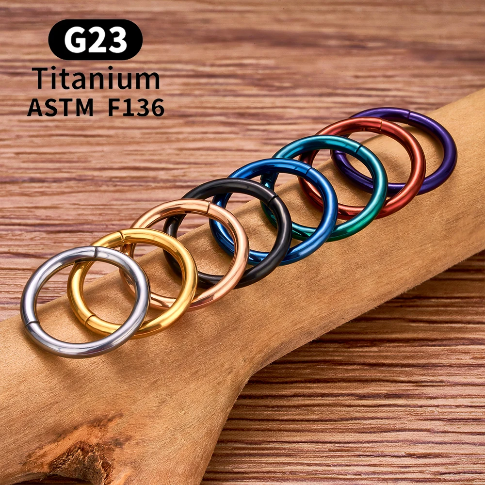 G23 티타늄 Septum 피어싱 라운드 코 링 고리 16/18/20G 힌지 세그먼트 귀 Tragus 연골 헬릭스 귀걸이 바디 쥬얼리
