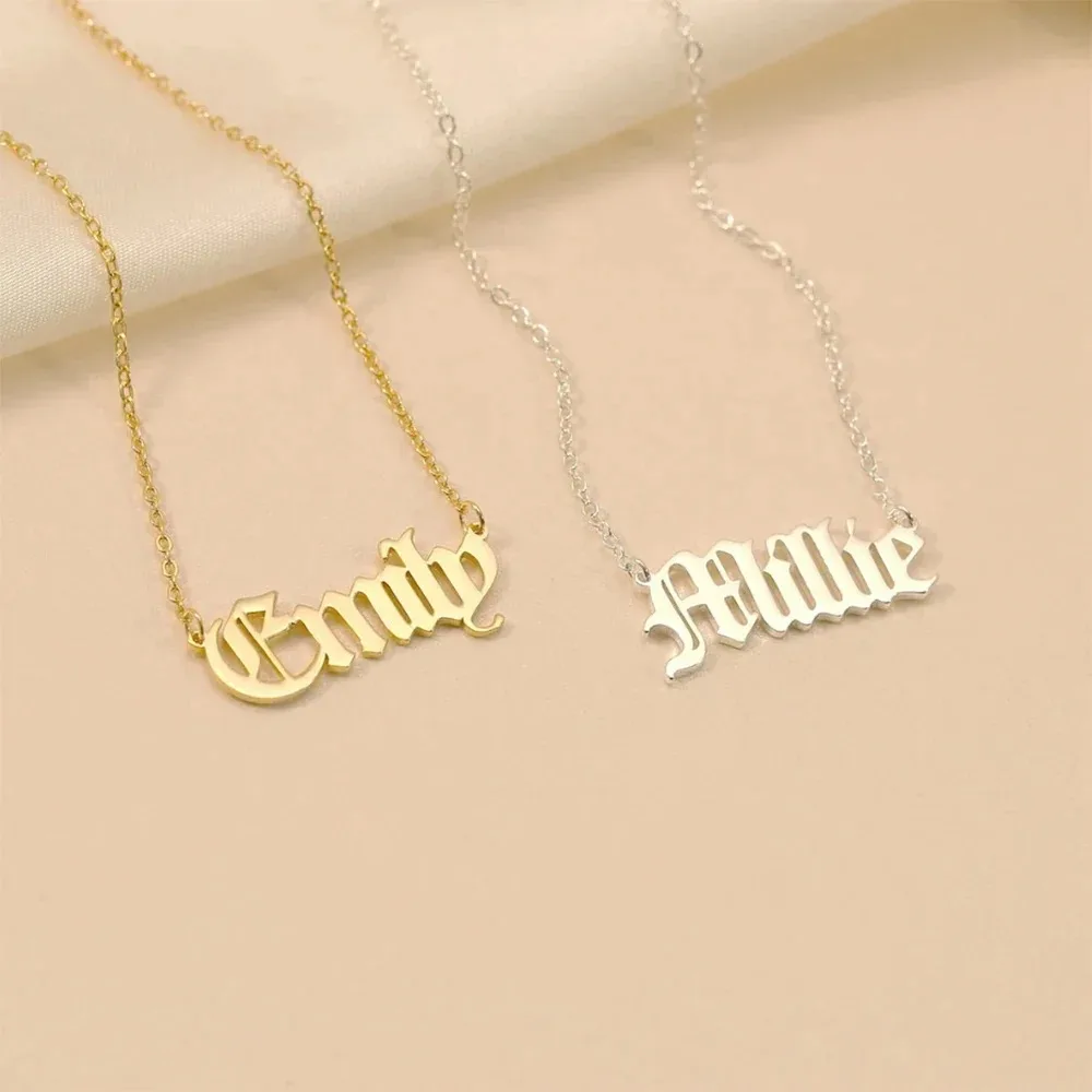 개인화 된 이름 목걸이 사용자 정의 스테인레스 스틸 이름 보석 그녀의 신부 들러리 어머니의 날 선물을위한 생일 선물