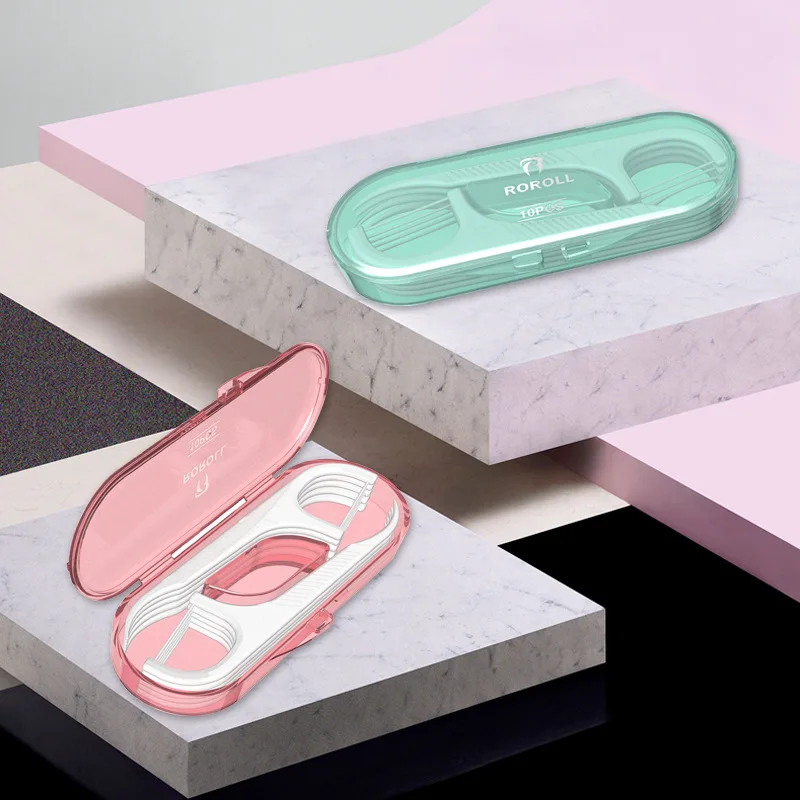 ELIJAH 1 상자 휴대용 치실 이쑤시개 상자 이쑤시개 치실 보관 상자 치실 이쑤시개 세트 보관 튜브 선물로 치아 클리너