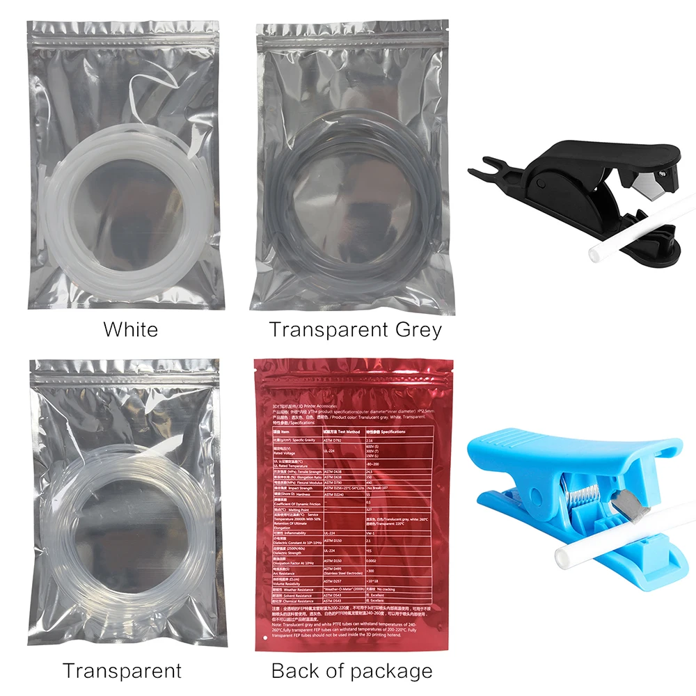 Bambu Lab P1P AMS A1 미니 3D 프린터 PTFE 튜브 테프론토 파이프 보우덴 압출기 1.75mm ID2.5mm OD4mm Bambulab 필라멘트 부품