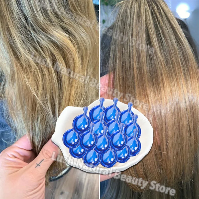 매직 헤어 비타민 캡슐 케라틴 오일 빠른 복원 헤어 부드럽고 부드럽고 반짝이는 딥 모이스처 라이저 곱슬 건조 두피 헤어 케어 제품