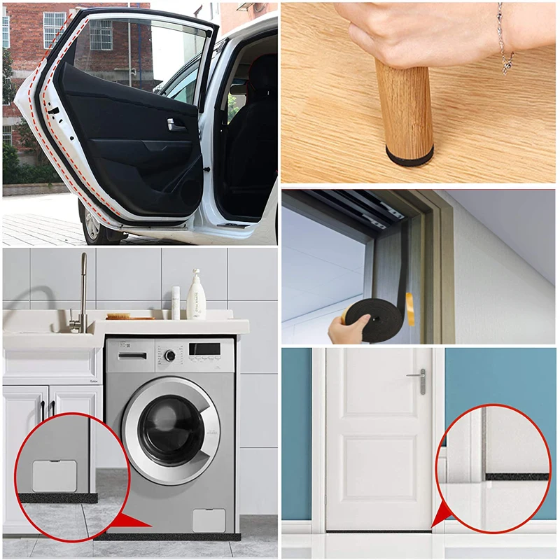 1 롤 1-10mm 두께 강한 접착 EVA 검정색 스폰지 폼 고무 테이프 충돌 방지 씰 스트립 폭 5-40mm방음 스트립