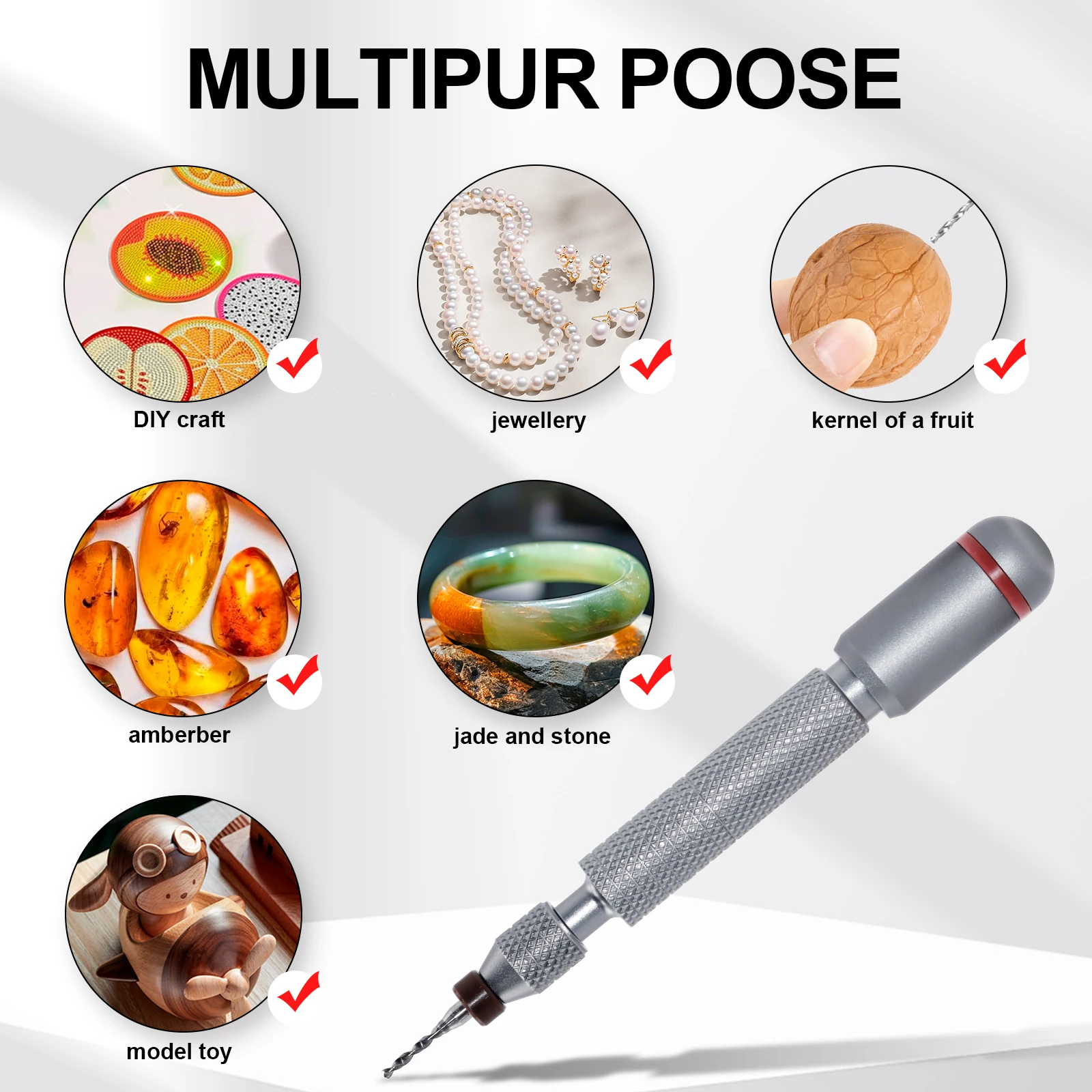 11 또는 21피스 니들 바이스 세트 감압 핸드 트위스트 드릴 이중 베어링 다양한 크기의 회전식 교환 가능 비트