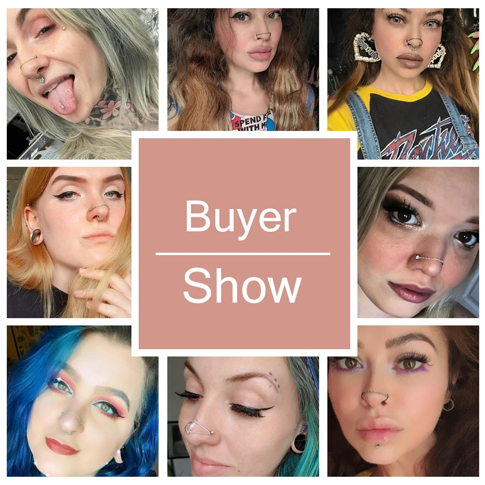 AOEDEJ 1PC 골드 컬러 코 체인 쥬얼리 스테인레스 스틸 산업 피어싱 체인 콧 구멍 체인 여성 바디 피어 싱 쥬얼리