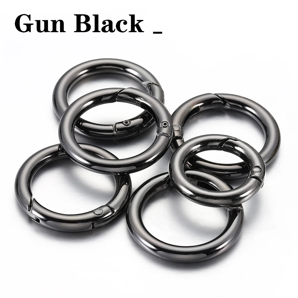 10pcs/5pcs 봄 걸쇠 키 체인 반지 KC 골드 컬러 개방형 라운드 Carabiner 후크 버클 가방 체인 키 쥬얼리 만들기 DIY