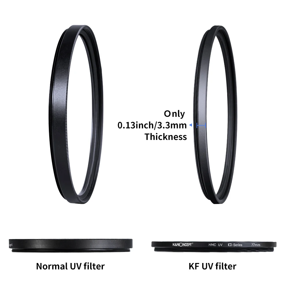 K&F Concept MC UV 보호 필터 울트라 슬림 멀티 코팅 HD 37mm 43mm 46mm 49mm 52mm 55mm 58mm 62mm 67mm 72mm 77mm 82mm