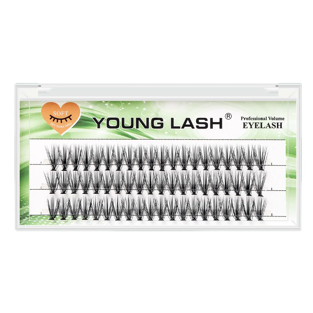 YOUNG LASH 20D L 컬 클러스터 속눈썹 연장 자연 소프트 개별 속눈썹 메이크업 도구 섬모 볼륨 미리 만들어진 팬