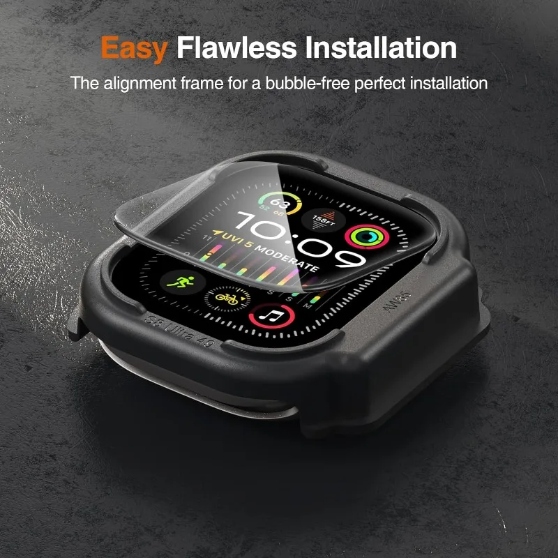 Apple Watch Ultra 2 49mm 액세서리 용 5Pcs HD 강화 유리 iWatch Ultra 49mm 용 스크래치 방지 방수 화면 보호기