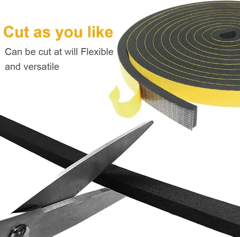 1 롤 1-10mm 두께 강한 접착 EVA 검정색 스폰지 폼 고무 테이프 충돌 방지 씰 스트립 폭 5-40mm방음 스트립