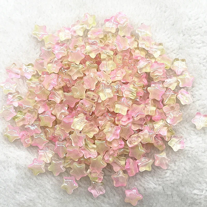 30pcs 8mm 색상 다섯개 스타 유리 구슬 보석에 대 한 느슨한 스페이서 비즈 DIY 수 제 팔찌 귀걸이 액세서리 만들기