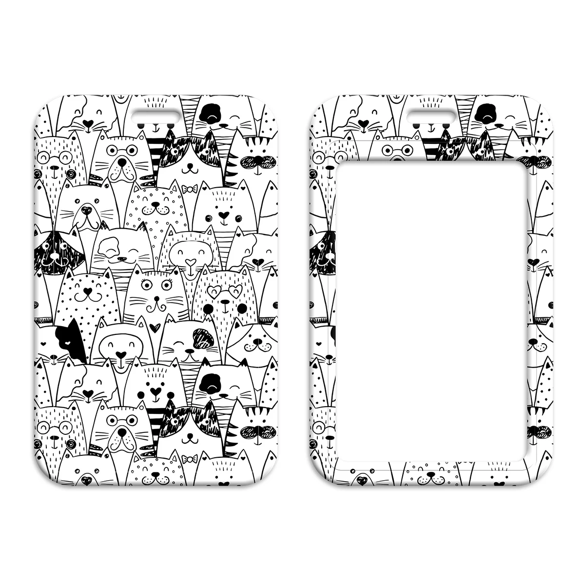 Kawaii 고양이 자격 증명 홀더 키용 귀여운 고양이 발 매는 밧줄 넥 스트랩 ID 카드 체육관 전화 스트랩 키 체인 열쇠 고리 액세서리