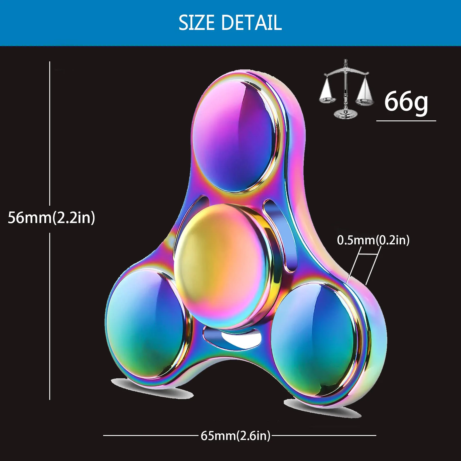 스테인레스 스틸 피젯 스피너 3분 추가 - EDC, ADHD, 불안을 위한 고속 정밀 금속 핸드 스피너