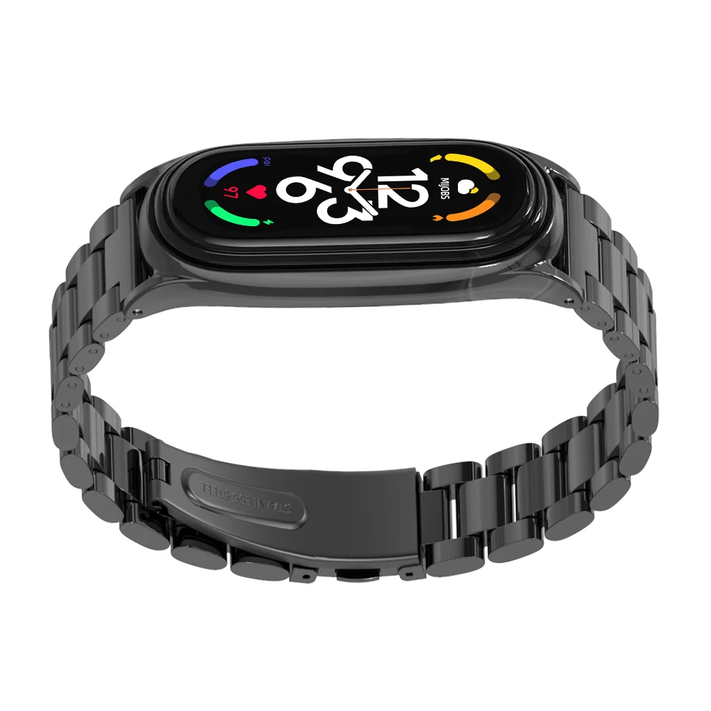 Mi Band 9 10 8 7 6 5 4 용 금속 스트랩 Xiao mi Mi Band 9 용 스테인레스 팔찌 Mi Band 8 Mi Band 7 손목 밴드 액세서리