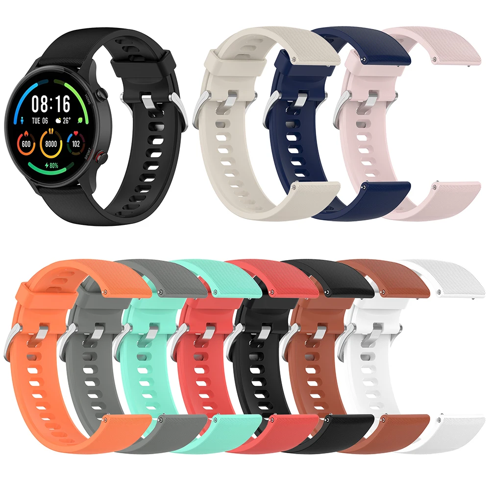 Xiaomi Mi Watch 컬러 스포츠 에디션 밴드 용 22mm 공식 실리콘 교체 스트랩 Mi Watch 컬러 팔찌 시계 밴드 Correa