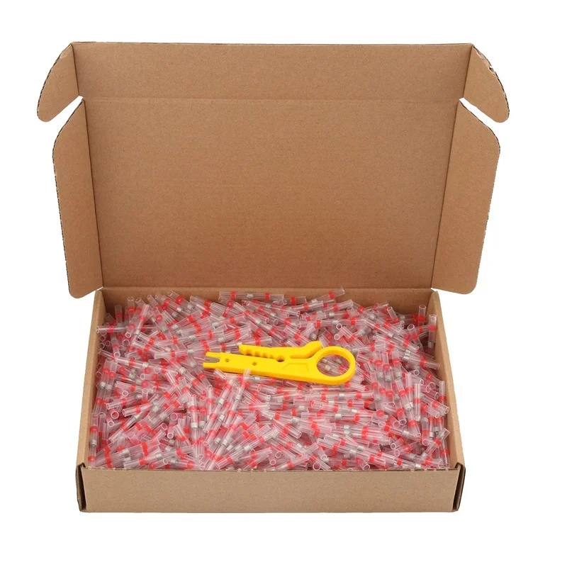 열 수축 커넥터 슬리브 튜브 터미널 전기 버트 스플라이스 와이어 커넥터 스플라이스 솔더 절연 전기 케이블