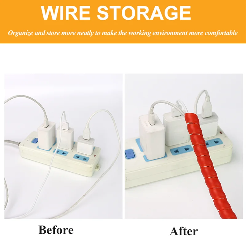 1/5M 와인딩 튜브 와이어 정리 케이블 보호 슬리브 튜브 보호 슬리브 나선형 랩 와인딩 보호기 8/10/14/16/20/25mm