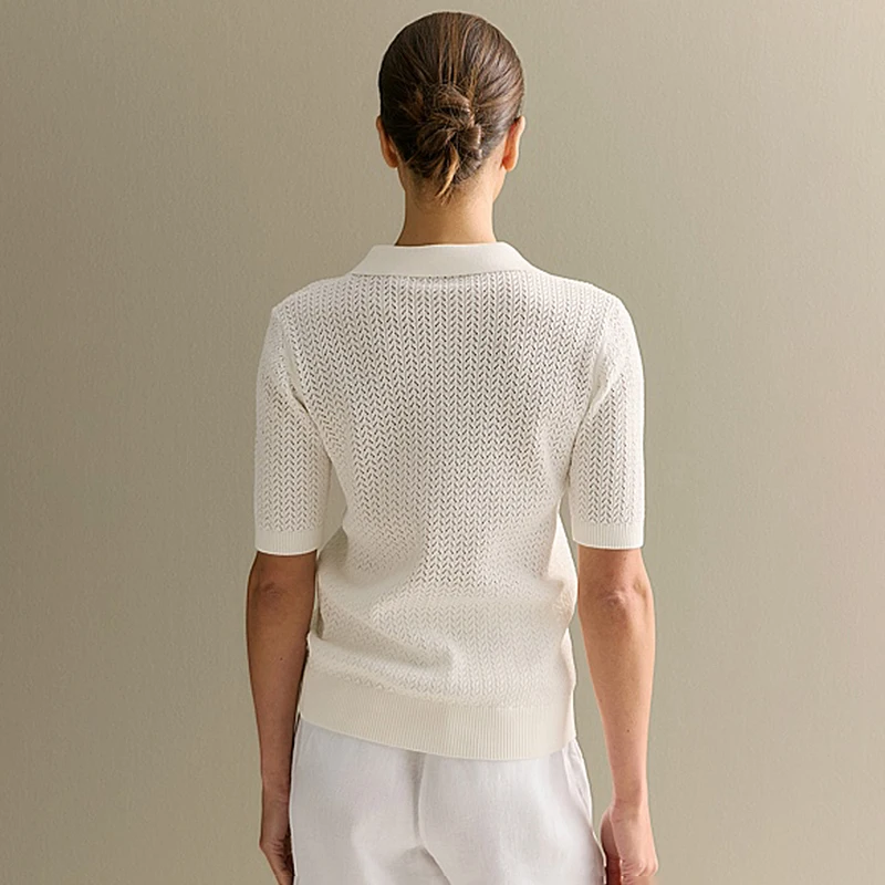 Tornova 짧은 소매 니트 T 셔츠 여성 여름 캐주얼 느슨한 옷깃 솔리드 인 핫 탑 풀오버 여성 스웨터 T 셔츠 Outwear