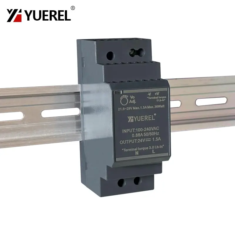 초박형 스위칭 전원 공급 장치 HDR 15W 30W 60W 100W 150W 12V 24V 레일 유형 변압기