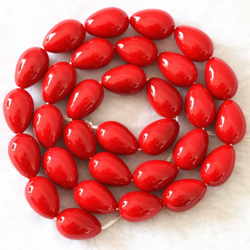 혼합 색상 뜨거운 판매 매력 페인트 유리 구슬 9x13mm 눈물 방울 물방울 보석 만들기 15