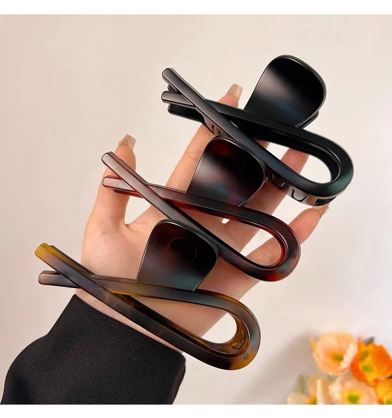 간단한 대형 크랩 헤어 클로 클립 여자 여자 매트 거북이 활 포니 테일 헤어 클램프 바레트 헤어핀 헤어 액세서리