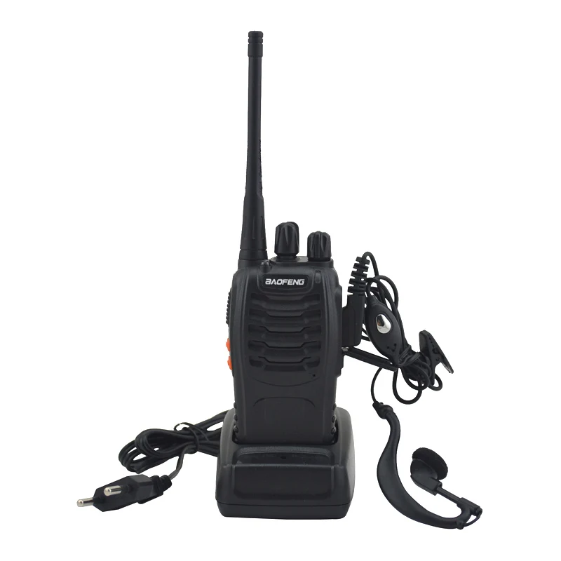 2 개/몫 BAOFENG BF-888S 워키 토키 UHF 양방향 라디오 baofeng 888s UHF 400-470MHz 16CH 휴대용 송수신기 (이어 피스 포함)
