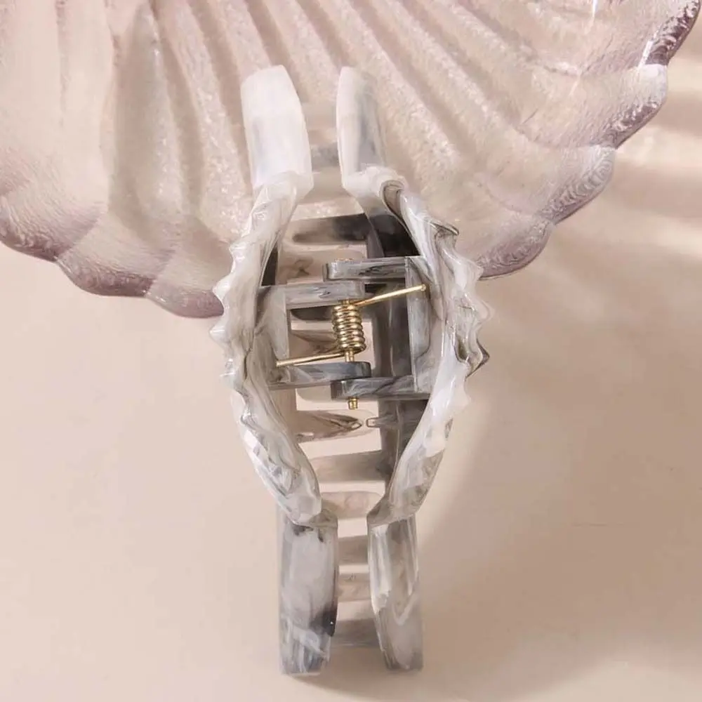 아세테이트 쉘 모양 헤어 클립, 해변 스타일링 액세서리, 바다 생물 상어 클로, 포니테일 클립 헤어 액세서리, 1 개