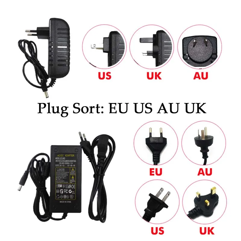 DC 5V 12V 24V LED 전원 공급 장치 AC 110V ~ 220V 조명 변압기 1A 2A 3A 4A 5A 6A 8A 10A CCTV 카메라 라우터 용 전원 어댑터