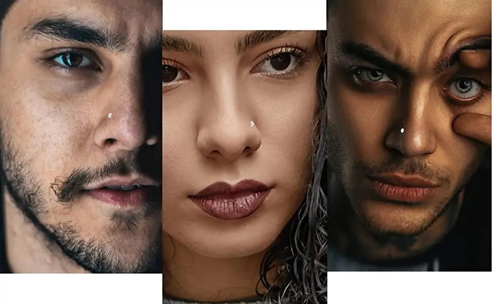 40/60PC 세트 패션 크리스탈 C 모양 코 링 스테인레스 스틸 여성을위한 여러 가지 빛깔의 벤드 코 스터드 Aro Nariz Anneau Nez 피어싱