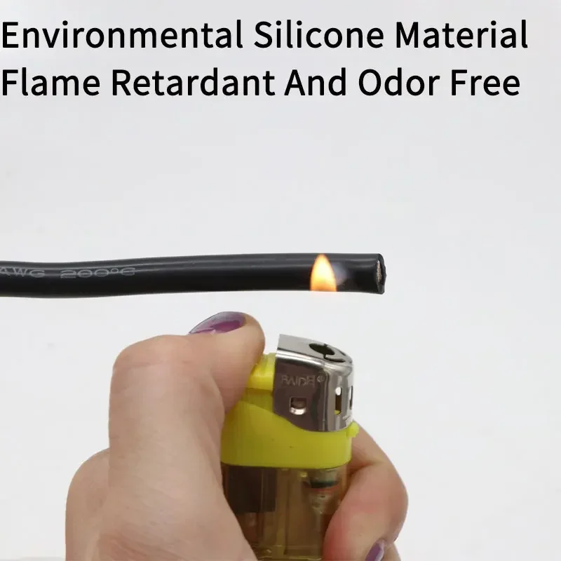 1M/5M 내열 케이블 30 28 26 24 22 20 18 16 15 14 13 12 10 AWG 울트라 소프트 실리콘 와이어 고온 유연한 구리