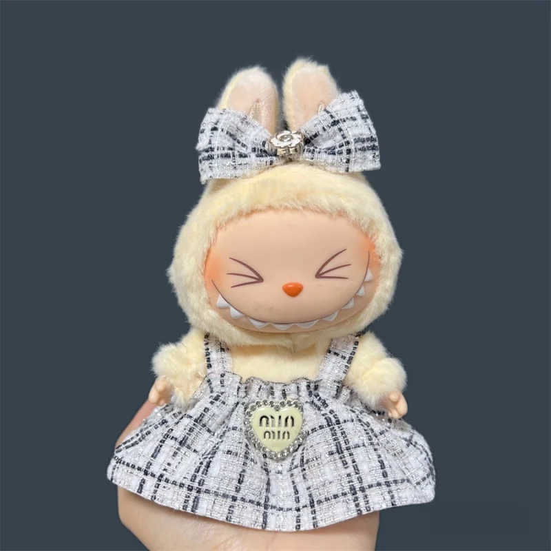 17cm Labubu 봉제 인형 스커트-DIY 의류 액세서리 선물을위한 사랑스러운 스커트 세트