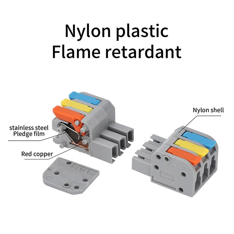10PCS 도킹 미니 퀵 와이어 커넥터 범용 소형 전기 배선 커넥터 푸시 인 버트 도체 터미널 블록