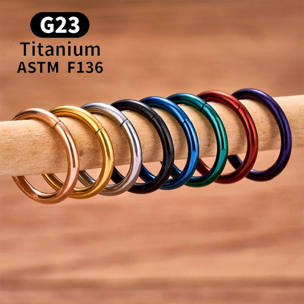 G23 티타늄 Septum 피어싱 라운드 코 링 고리 16/18/20G 힌지 세그먼트 귀 Tragus 연골 헬릭스 귀걸이 바디 쥬얼리