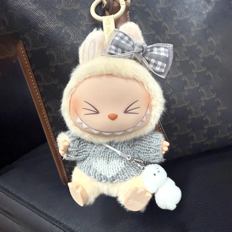 17cm labubu 옷 복장 봉제 인형 옷 마카롱 귀여운 의류 DIY 아이 선물 의류 헤어 액세서리 v1 v2 옷