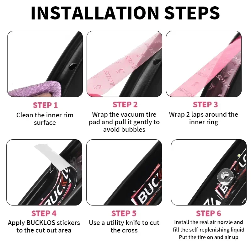 BUCKLOS 자전거 튜브리스 테이프 MTB 튜브리스 타이어 라이너 자전거 림 스트립 내마모성 휠 RimTape 17/19/21/23/25/28/30/32/35mm