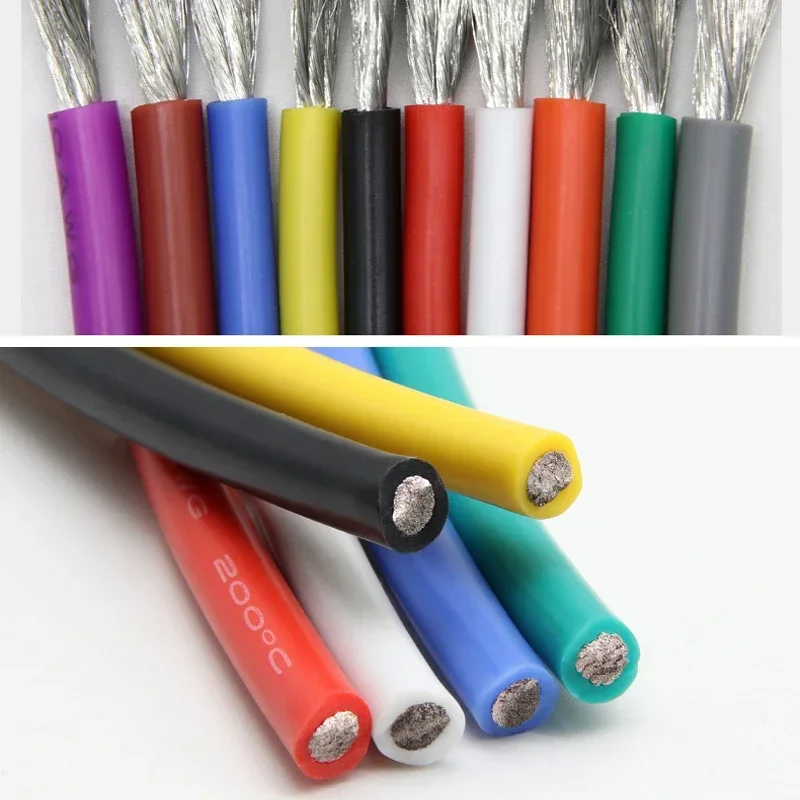 1M/5M 연질 유연한 실리콘 와이어 30 28 26 24 22 20 18 16 15 14 13 12 10 AWG 고온 주석 도금 구리 내열성 케이블