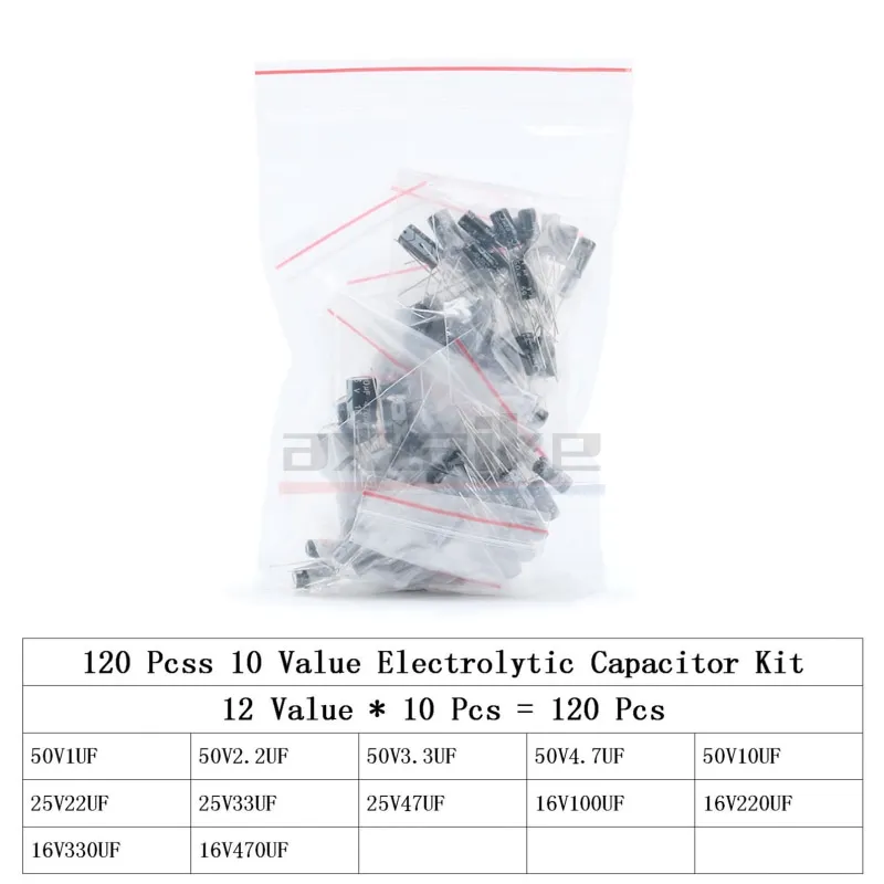 120/200/500Pcs 16V 25V 50V 0.1 미크로포맷 - 1000 미크로포맷 알루미늄 전해 커패시터 모듬 키트 상자 1 미크로포맷 4.7 미크로포맷 10 미크로포맷 47 미크로포맷 220 미크로포맷 330 미크로포맷 470 미크로포맷