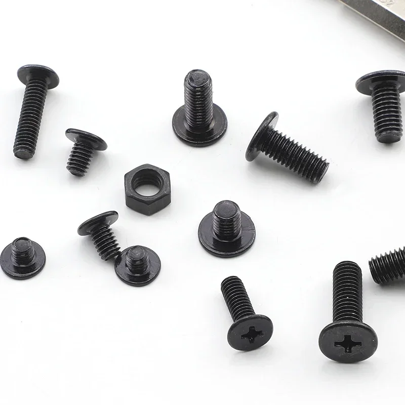 NINDEJIN Phillips 초박형 플랫 웨이퍼 헤드 나사 M1.6 M2 M2.5 M3 M4 M5 M6 탄소강 CM 컴퓨터 용 얇은 헤드 노트북 나사