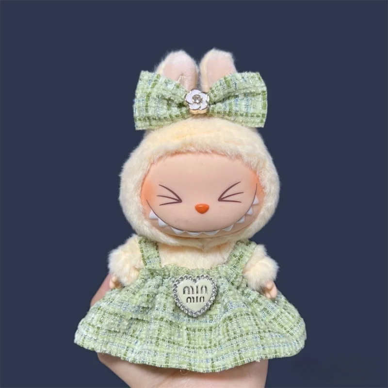 17cm Labubu 봉제 인형 스커트-DIY 의류 액세서리 선물을위한 사랑스러운 스커트 세트