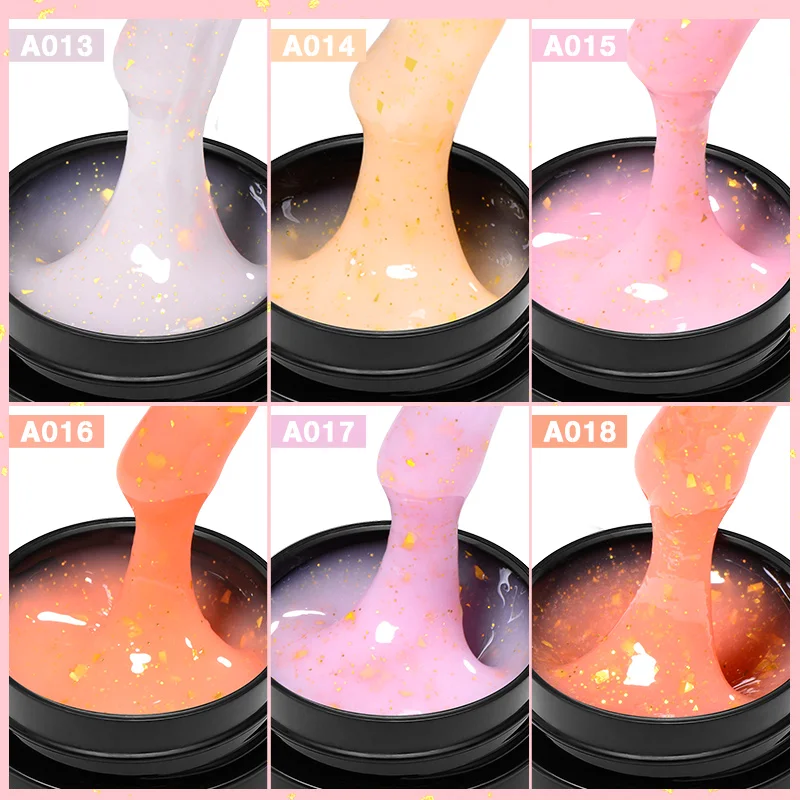 MEET ACROSS 핑크 글리터 퀵 익스텐션 젤 네일 광택제, 금박 효과 베르니스 반영구 UV 젤 네일 아트 하드 젤, 7ML