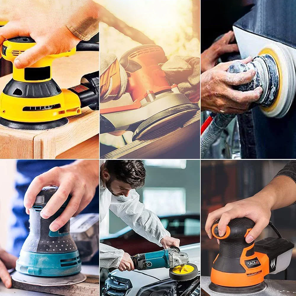 3 4 5 6 7 인치 샌딩 종이 세트 100-125-150-180mm 40-60-80-120-2000 그리드 금속 광택 목공 연마 도구 액세서리