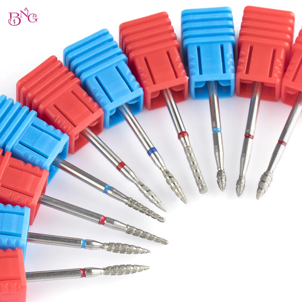 2 개/몫 네일 드릴 비트 네일 드릴 용 불꽃 다이아몬드 비트 3/32 