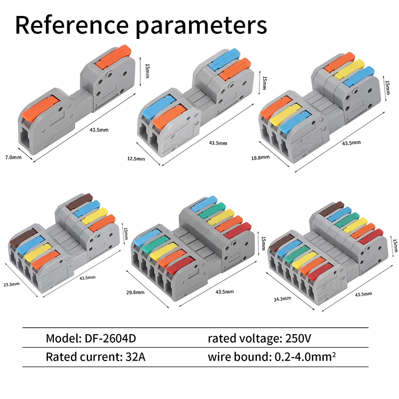 10PCS 도킹 미니 퀵 와이어 커넥터 범용 소형 전기 배선 커넥터 푸시 인 버트 도체 터미널 블록