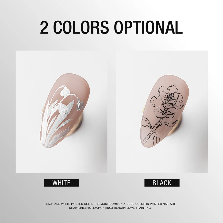 CHUNSHU 5ML 블랙 화이트 네일 페인팅 젤 반고체 UV LED 4 in 1 네일 아트 드로잉 젤 전문 스탬핑 젤 오래 지속되는