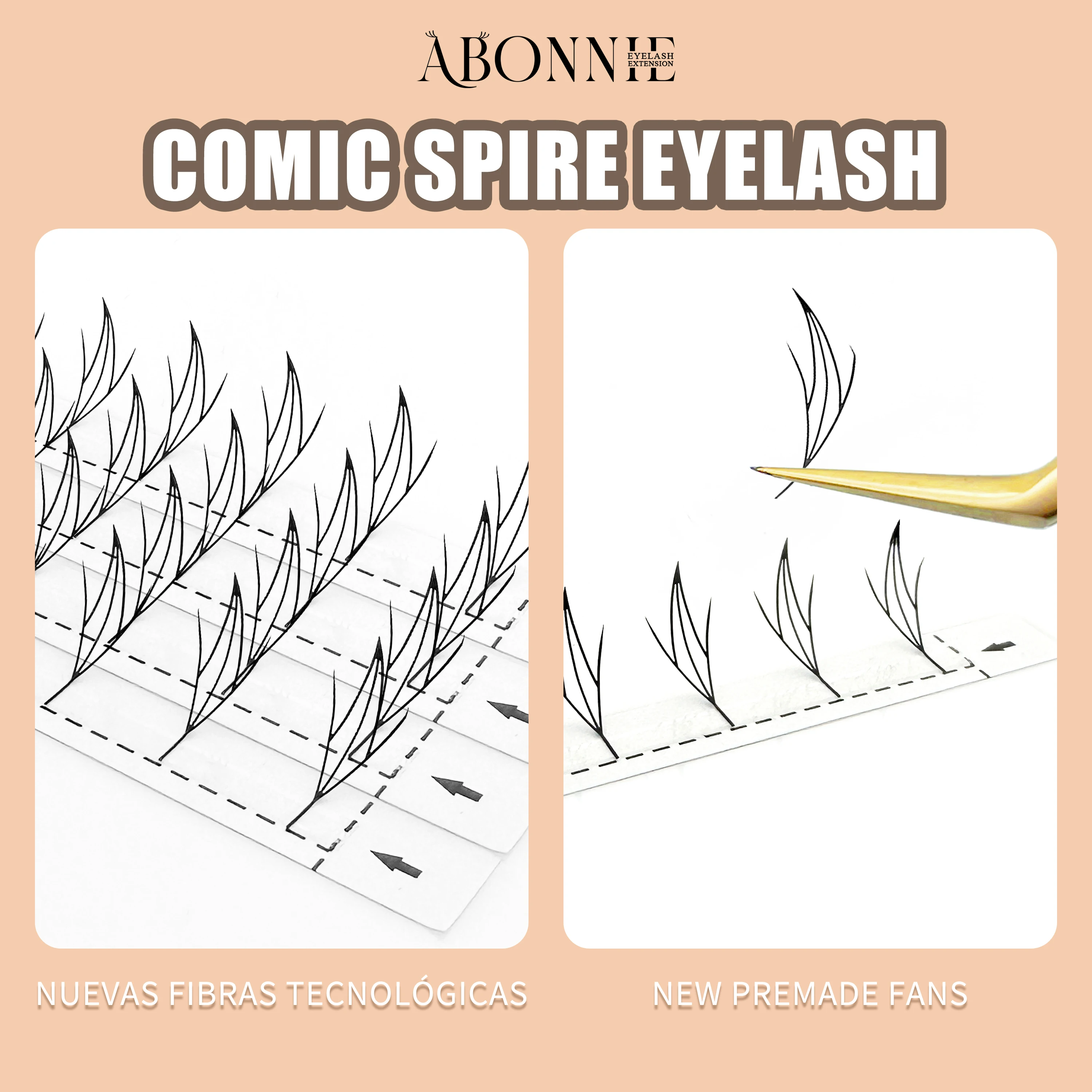 LAKANAKU 만화 애니메이션 첨탑 속눈썹 확장 깃털 모양 0.07mm C/D/CC 컬 믹스 8-15mm 9-13mm 캐시미어 미리 만들어진 팬 속눈썹