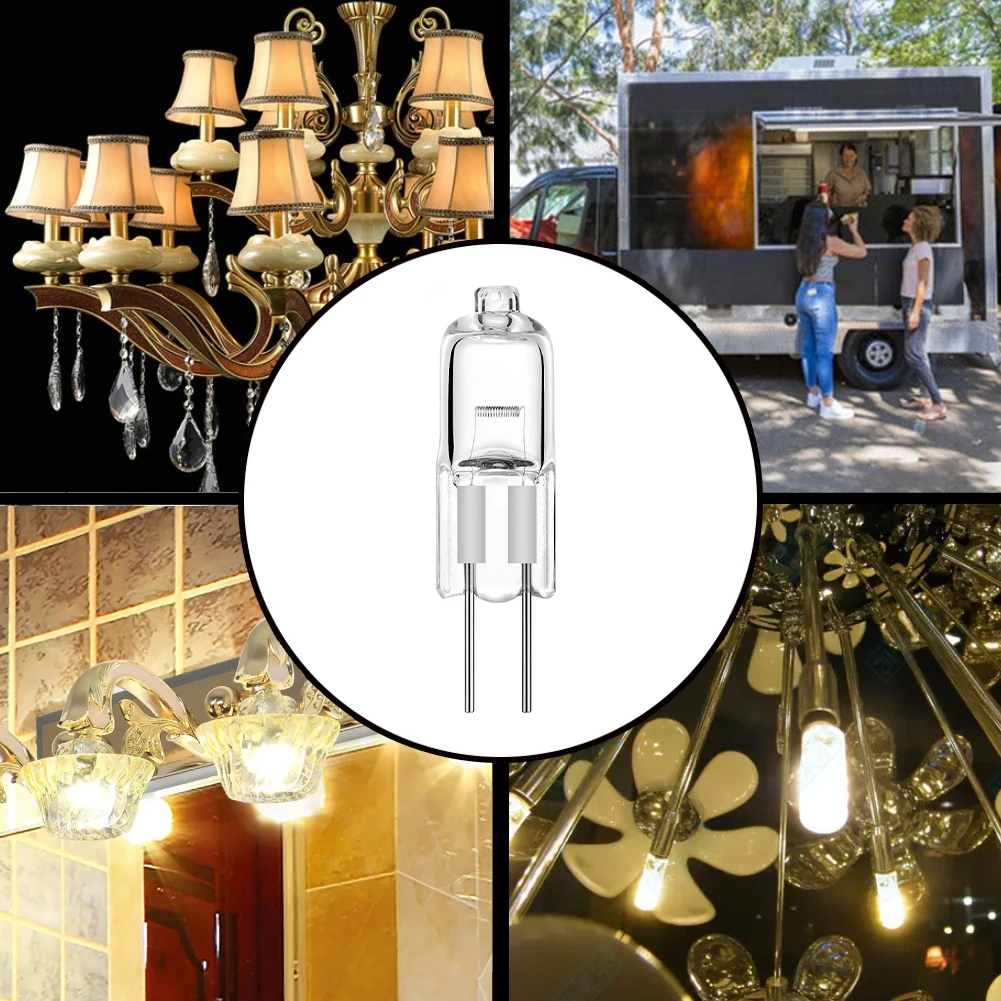 10pcs 할로겐 전구 G4 12V 5W 10W 20W 35W 50W 글로브 많은 JC 바이 핀 LED 따뜻한 흰색 교체 LED 캡슐 램프 할로겐 전구 빛