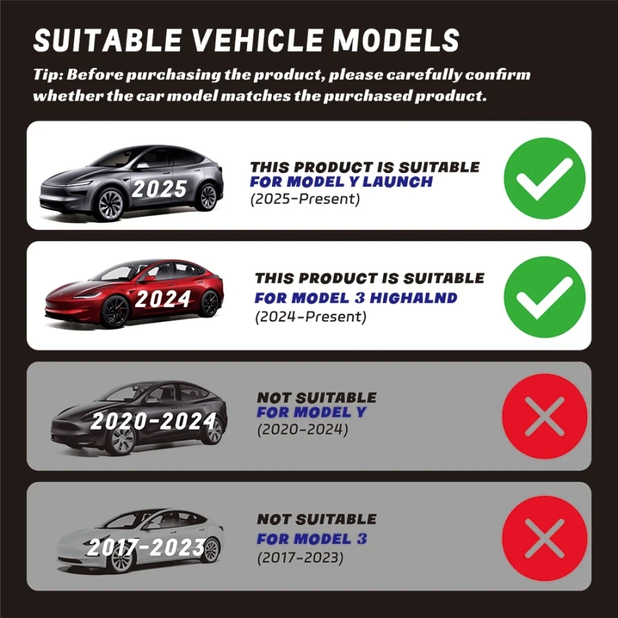 Tesla Model Y Juniper 2025 & Model 3 Highland 2024 2025 ABS 센터 콘솔 주최자 트레이 팔걸이 보관함 액세서리